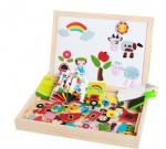 Wooden Magnetic Easel Dry Erase Board Puzzles Games