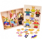 Bear Change Clothes Puzzle toy with magnets 2 in 1
