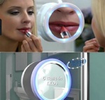 LED Lights Makeup Cosmetic Mirror 8x Magnifying Glass Swivel Pivot Motion Beauty